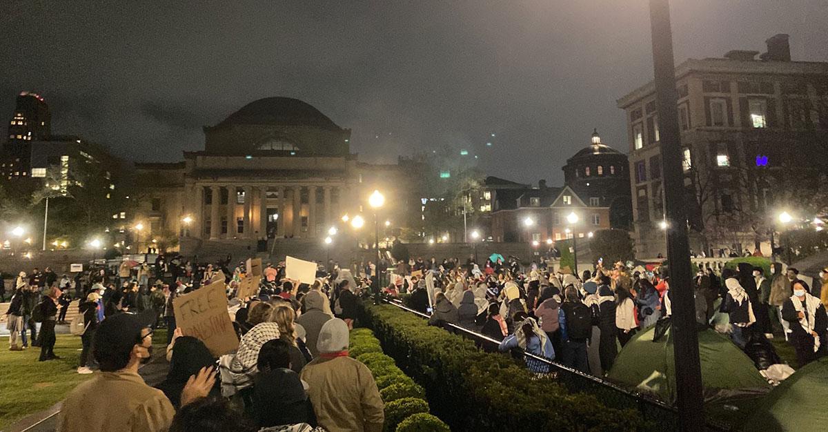 Columbia University students encampment for Palestine, April 15, 2024.