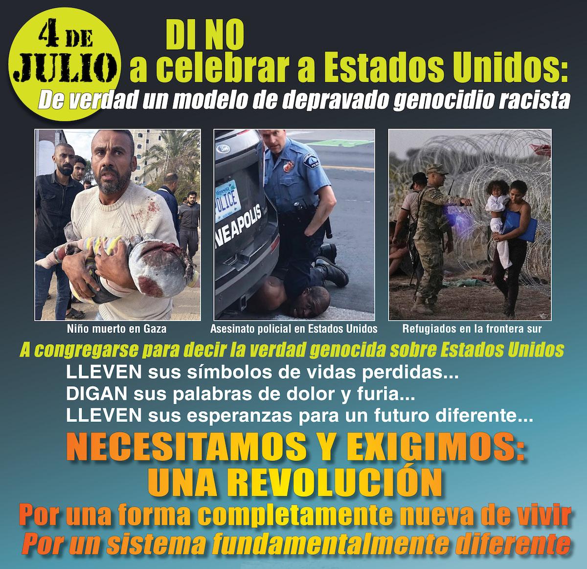 4 de julio DI NO a celebrar a Estado Unidos: de verdad un modelo de depravado genocidio racista