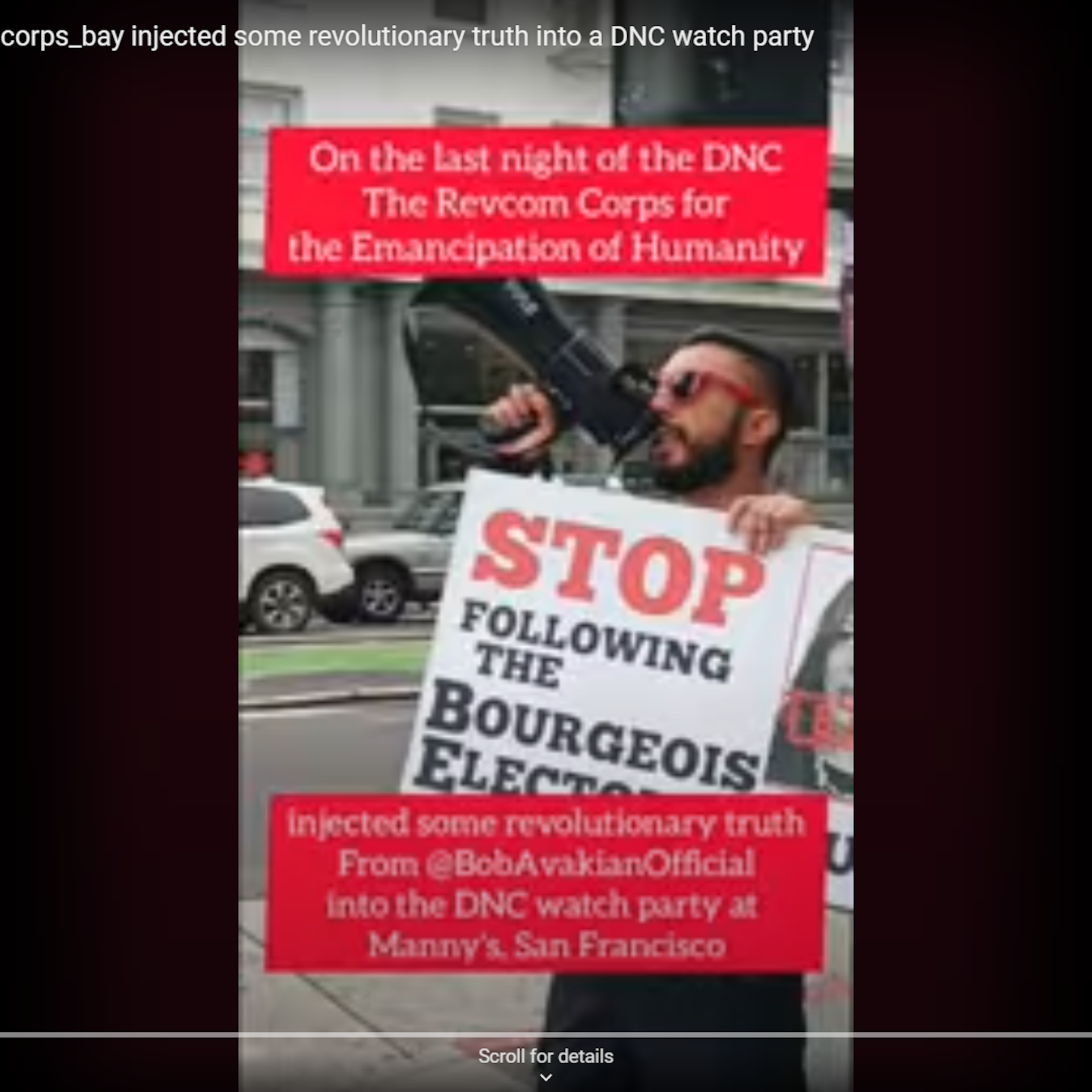 @revcomcorps_bay injected some revolutionary truth into a DNC watch party