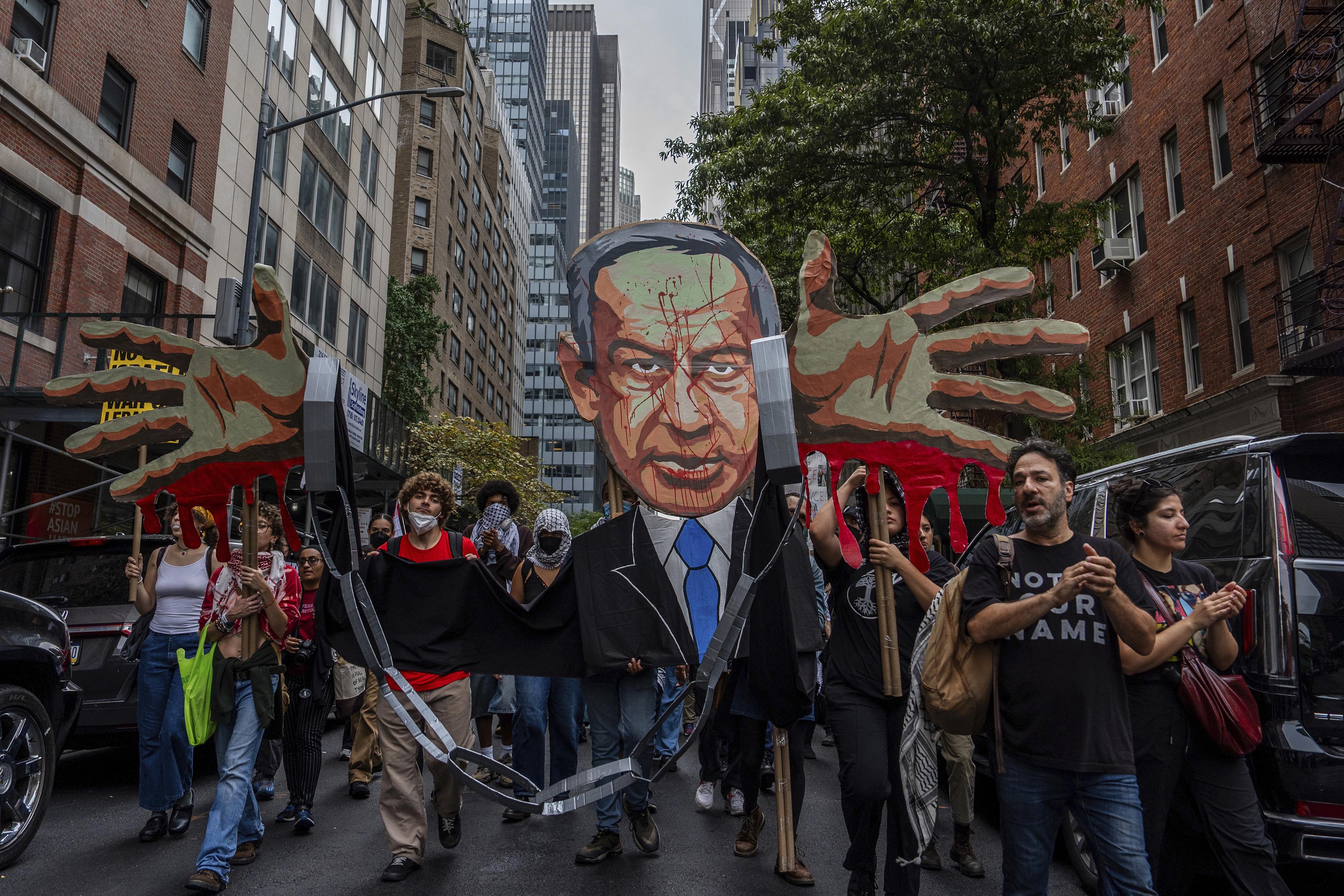 protest against Israeli Prime Minister Benjamin Netanyahu