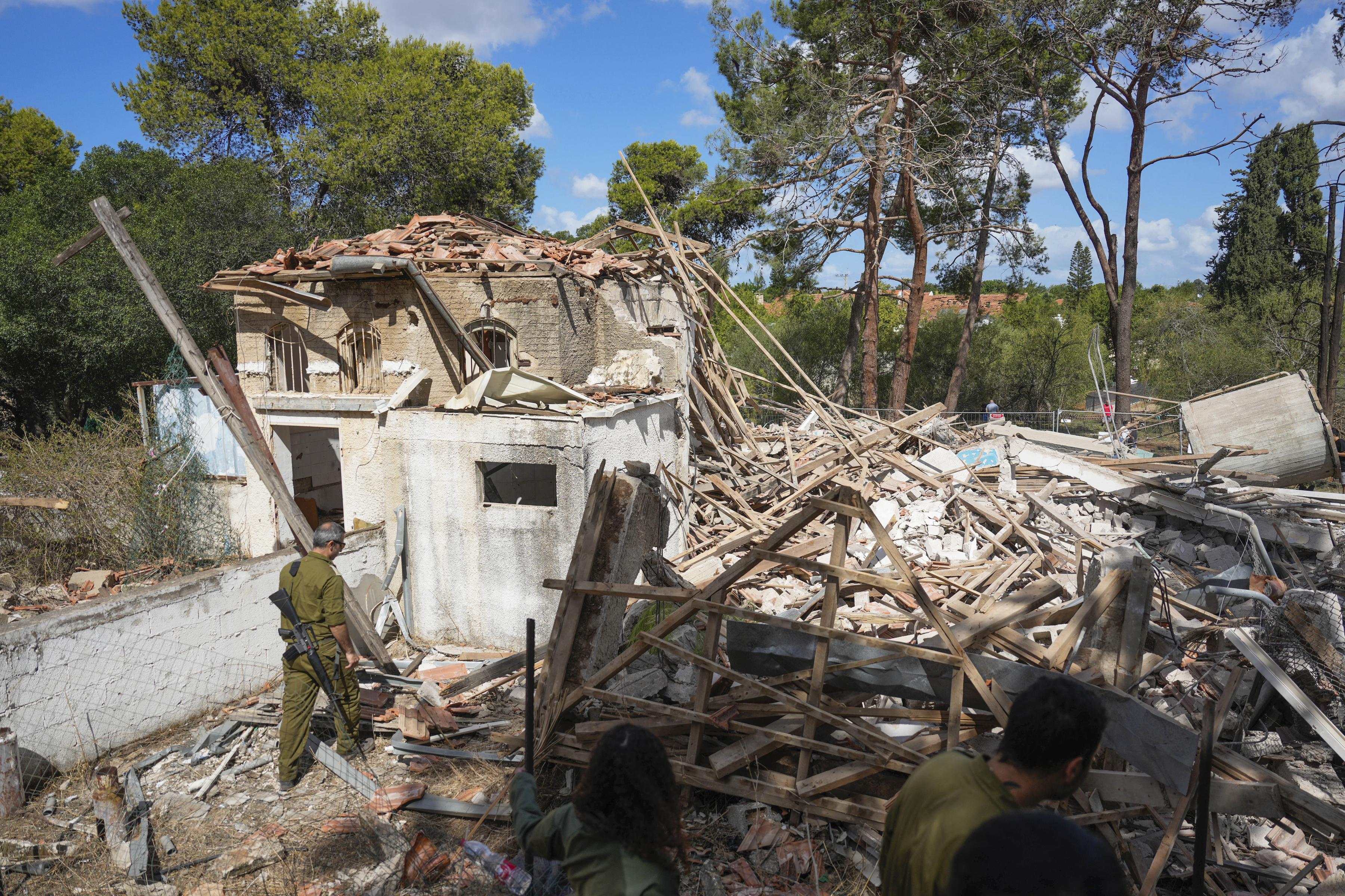 A building in Israel destroyed by Iran's missile attack, October 2, 2024.