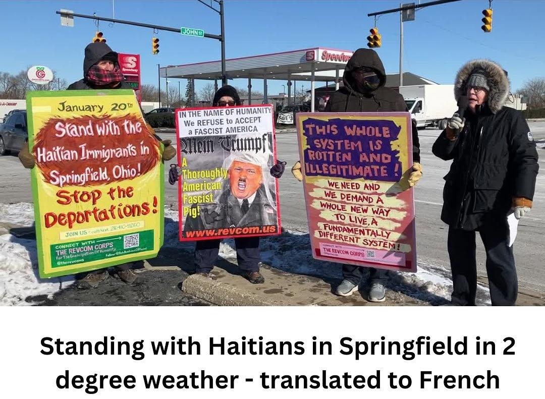 Springfield, Ohio, protests inauguration of fascist Trump, January 20, 2025.