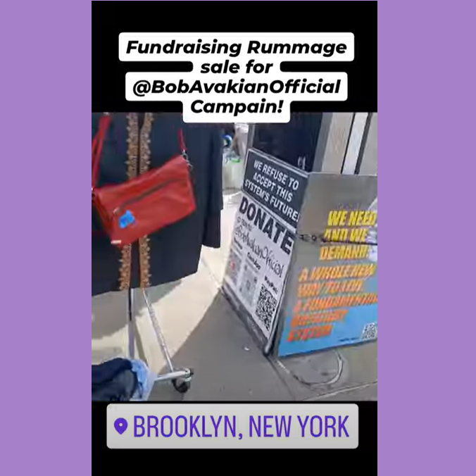 Brooklyn rummage sale for @BobAvakianOfficial Campaign