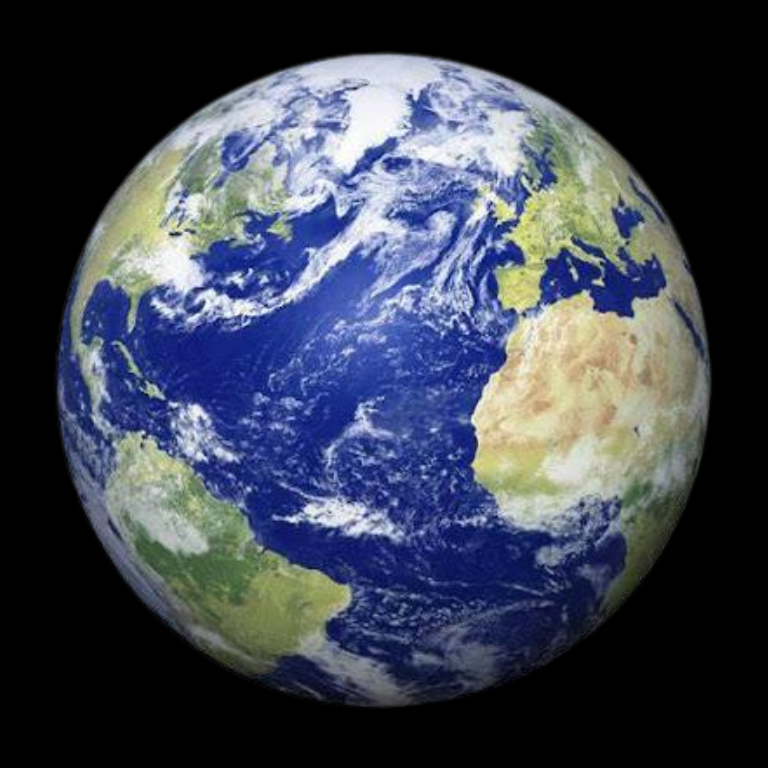 Earth floating in space