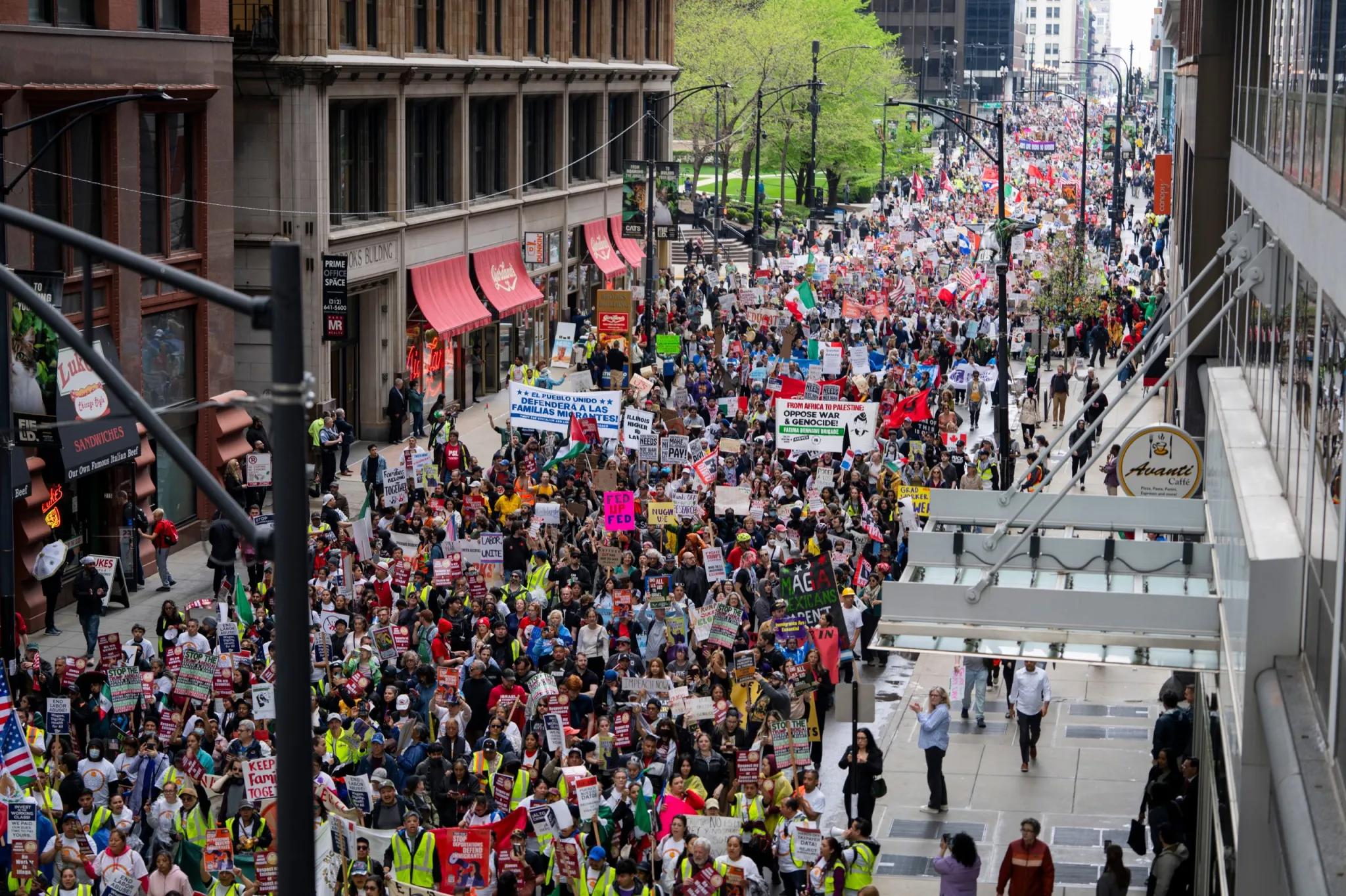 Chicago May Day march of tens of thousands, May 1, 2025.
