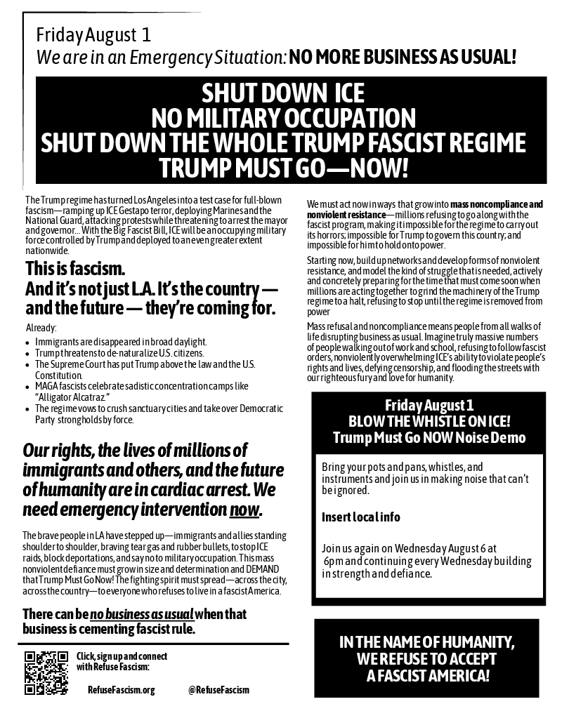 August 1 No More Business as Usual