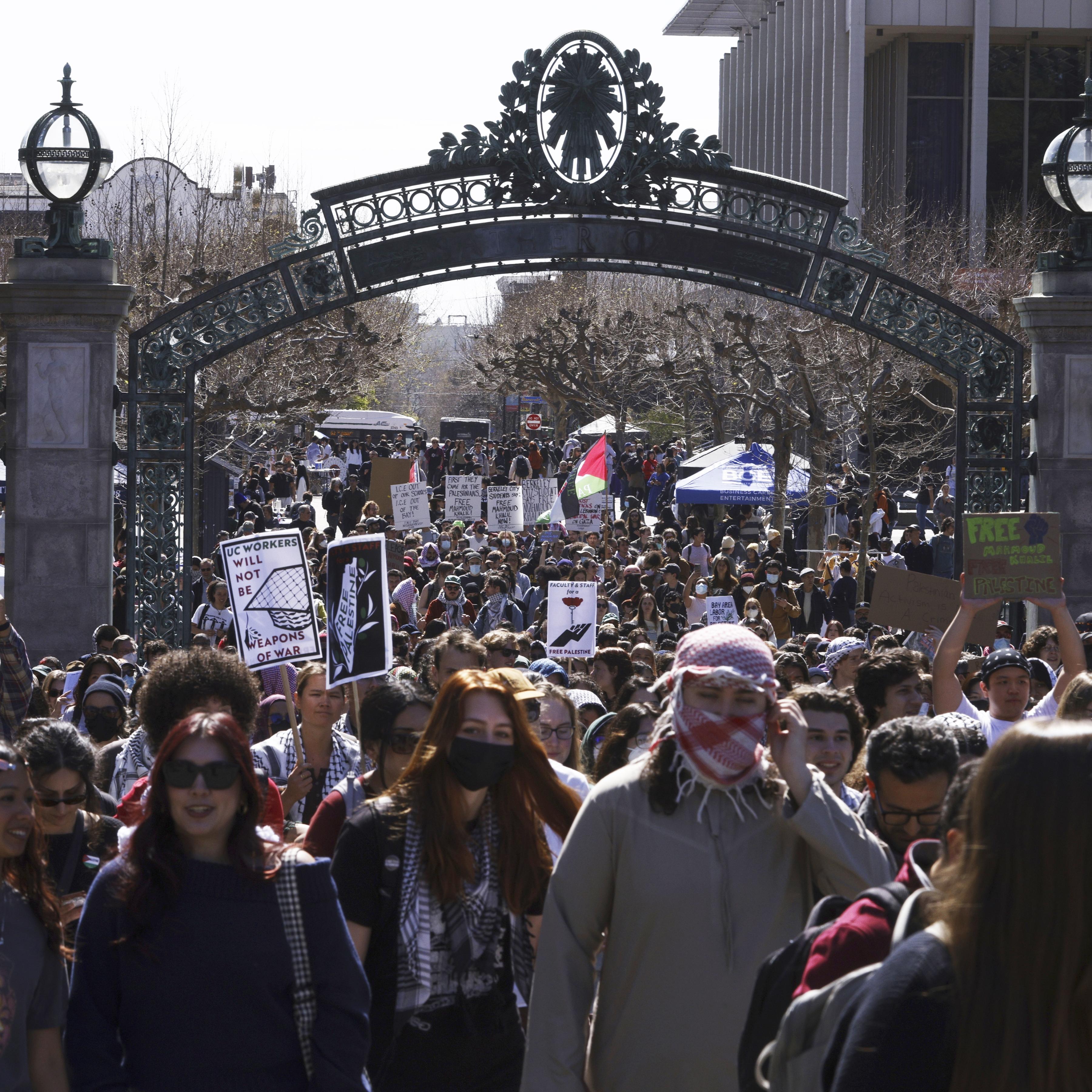UC Berkeley students march against the arrest of Mahmoud Khalil, March 11, 2025.