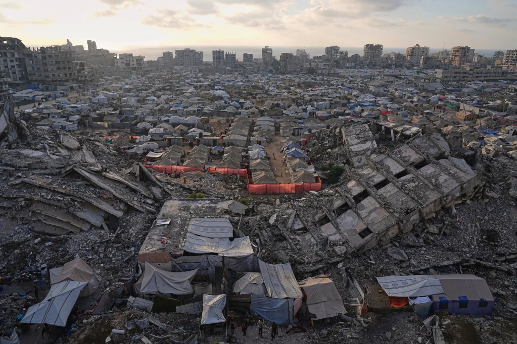 Tent camp for displaced Palestinians in west Gaza City, June 21 2025.