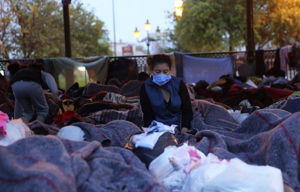 Reynosa, Mexico encampment of hundreds of migrants refused entrance to U.S.