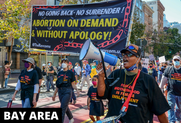 Oct 2 march for abortion rights in Bay Area, Abortion on demand and without apology banner.