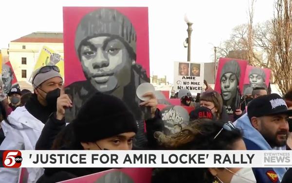 Portland protest for Amir Locke, murdered by Minneapolis cops.