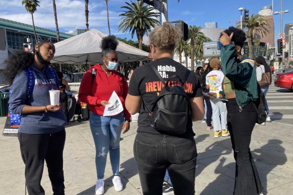LA Rev Club talking to students at Black College Expo.