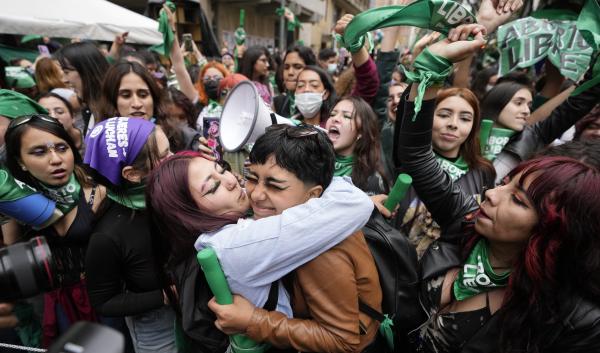 Massive celebrations in the streets of Bogata, Colombia, because abortion became legal.