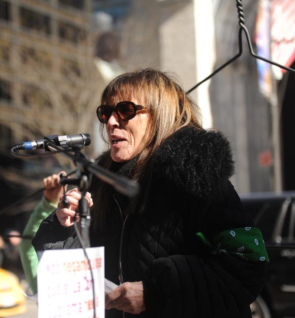 Merle Hoffman speaking at St. Patricks Cathedral