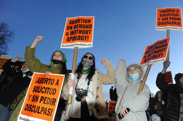 Marchers at New York City International Women's Day, 2022