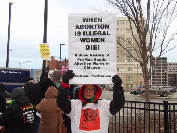  Speakout for IWD at Stroger Hospital in Chicago