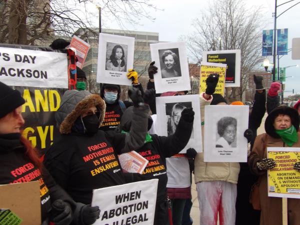  Speakout for IWD at Stroger Hospital in Chicago