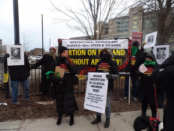  Speakout for IWD at Stroger Hospital in Chicago