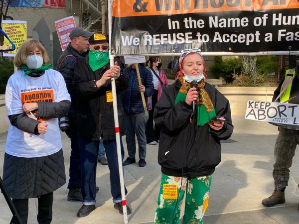Chicago people on march for International Women's Day.