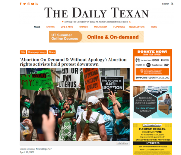 The Daily Texan Abortion rights activists hold protest downtown