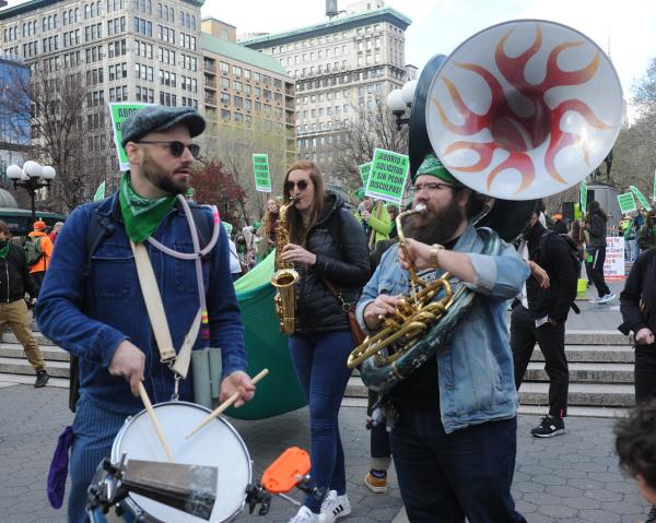 Musicians at Rise Up 4 Abortion Rights protest