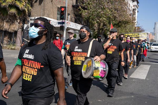 May Day in Los Angeles, RevComs march.