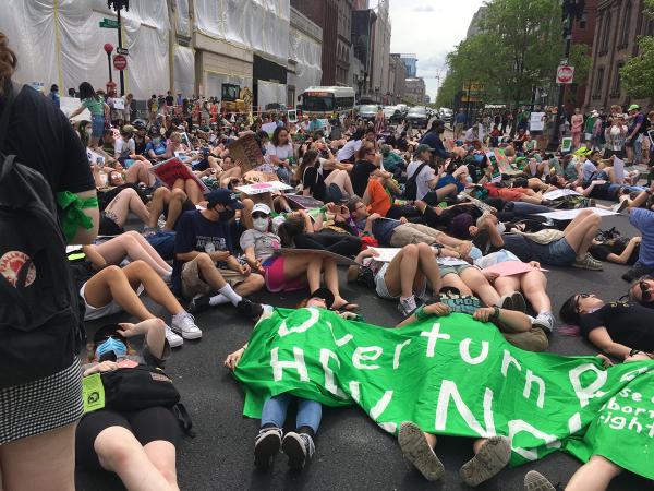 Massive die in for abortion rights in Boston, May 14.