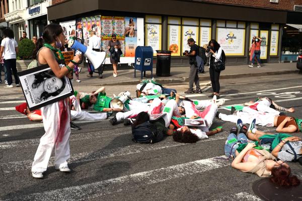 NYC RU4AR die-in during march.