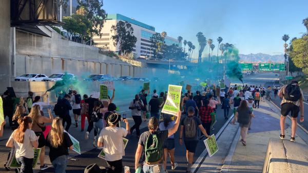 Protest on LA Freeway June 24 2022