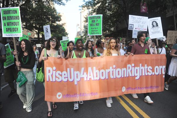 New York: RU4AR protest SCOTUS overturn Roe v Wade marching from Union Square, NYC.