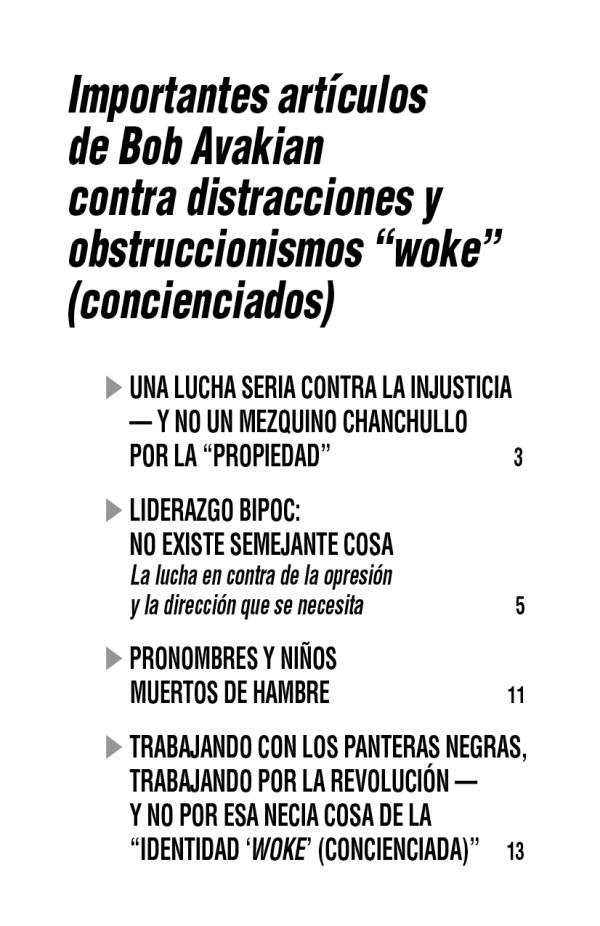 Articles by Bob Avakian on "Wokeness" Spanish