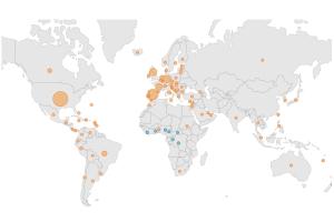 World map of monkeypox spread