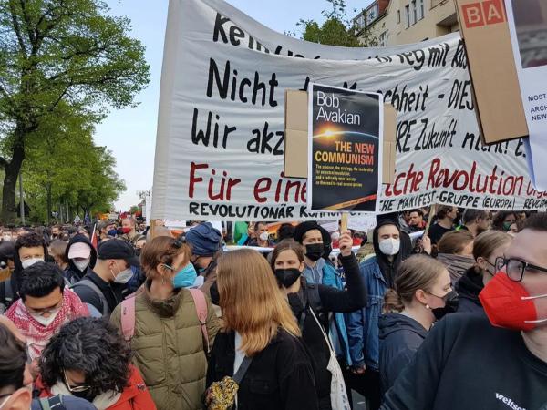 Supporters of Bob Avakian from around the world march in Europe.