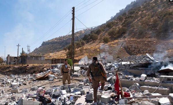 Results of missile attacks in Kurdestan region of Iraq, September 28, 2022.