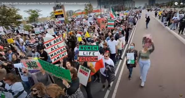 Solidarity with Iranian protests in Toronto with over 50 thousand supporters
