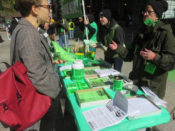 Chicago women's march, RU4AR literature table, October 8, 2022.