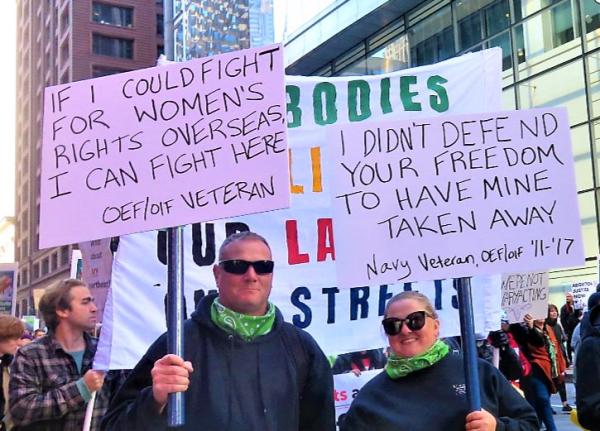 Chicago women's march, vets for abortion, October 8, 2022.