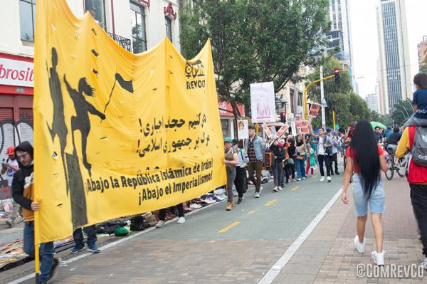 October 17, 2022, march in Bogotá, Colombia supporting uprising in Iran.