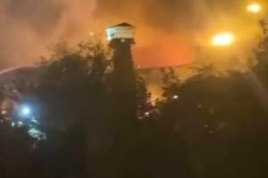 Fire in Evin Prison, Iran, October 15, 2022.