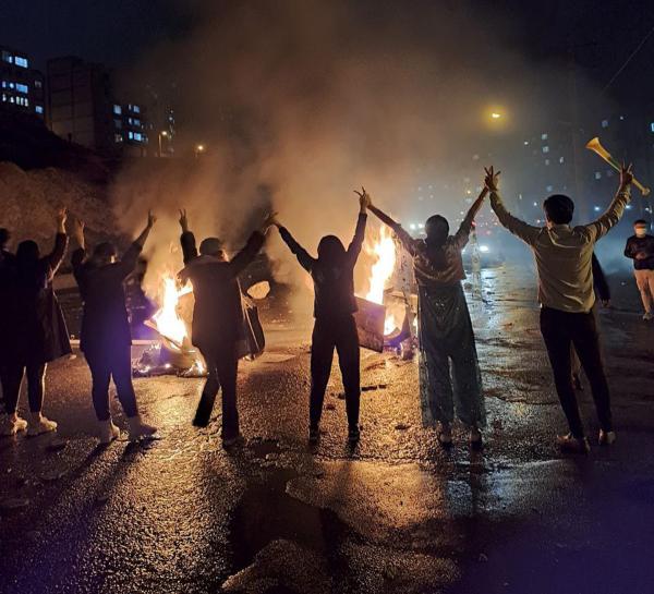 Women in Kurdistan protest on 60th day after murder of Mahsa Amini by dancing in the streets at night.