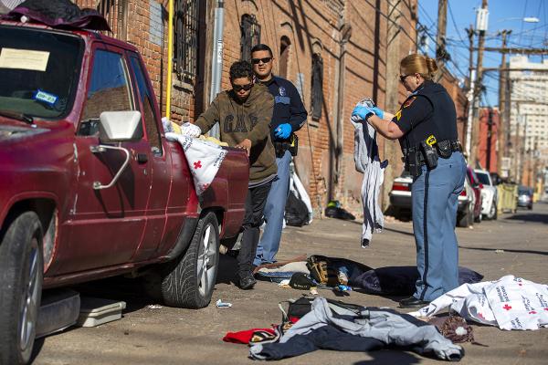 Homeless immigrants swept off El Paso’s streets by Border Patrol agents, January 2023.