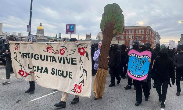 Atlanta: protesting murder of Tortuguita and building of "cop city."
