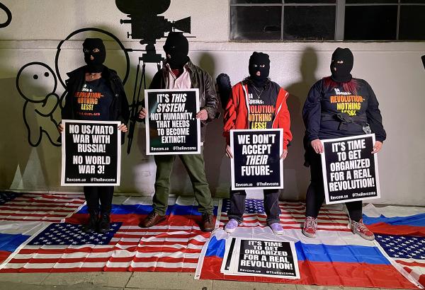 Los Angeles: RevComs at Pussy Riot art event, January 27, 2023.