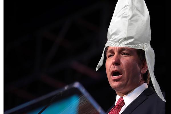 Desantis with KKK hood