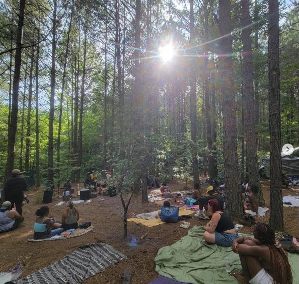 Stop Cop City protesters in Weelaunee People's Park