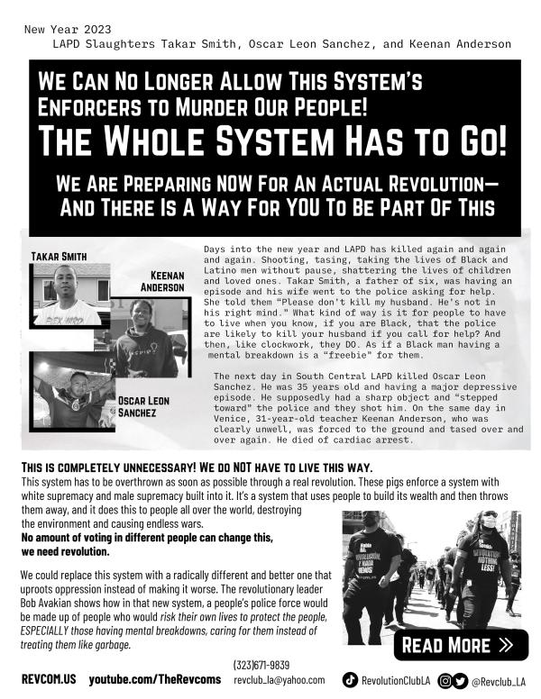 From the Revolution Club, Los Angeles: New Year 2023 Murders by LAPD