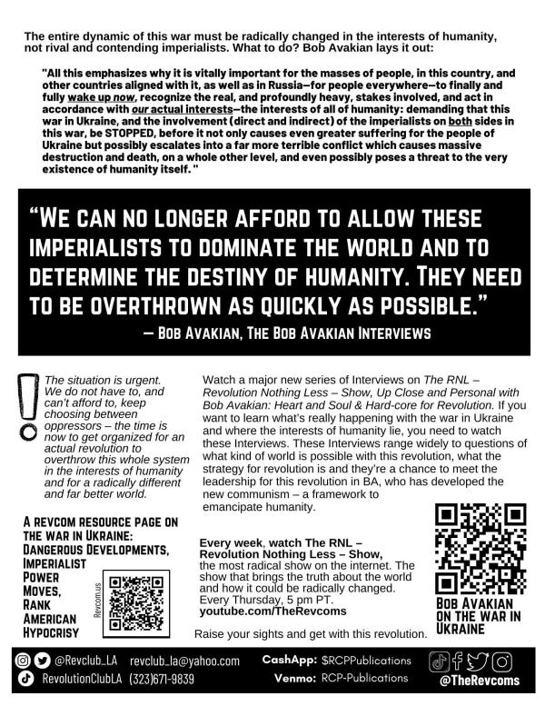 Leaflet, side 2, No US/NATO War with Russia! No World War 3!