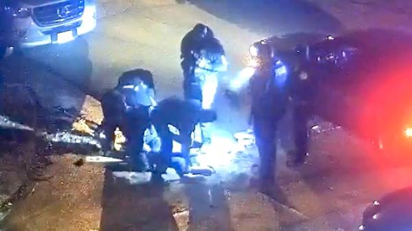 Screenshot from video of murder of tyre nichols