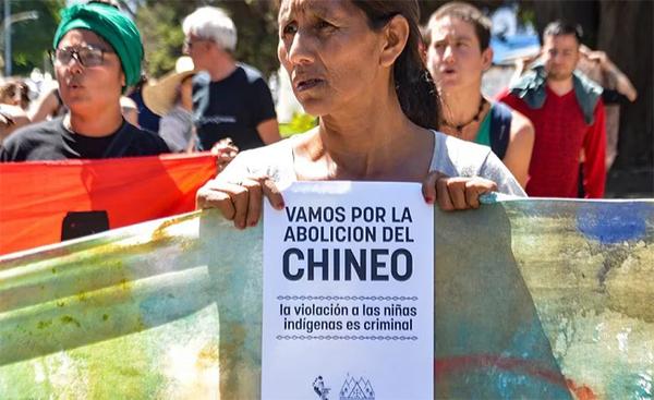 Protest in Argentina against the gang rape of indigenous girls and women known as "chineo."