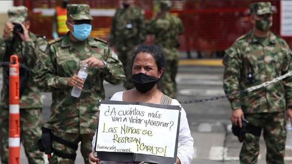 Protest in Argentina against the gang rape of indigenous girls and women known as “chineo.” April, 2022. Poster: “We are for the abolition of chineo. The rape of indigenous girls is criminal.”